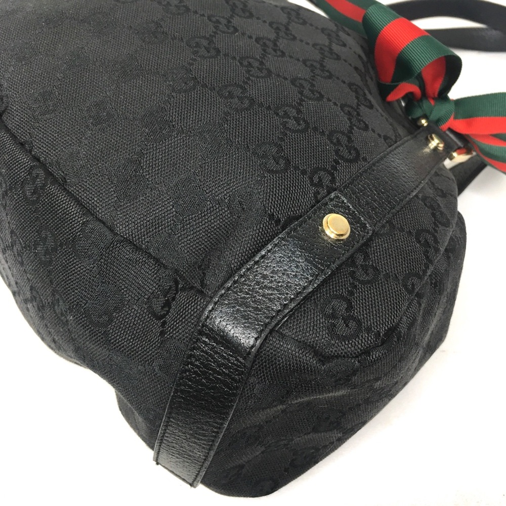 Authentic Gucci Abbey black monogram canvas shoulder bag - Picture 9 of 16